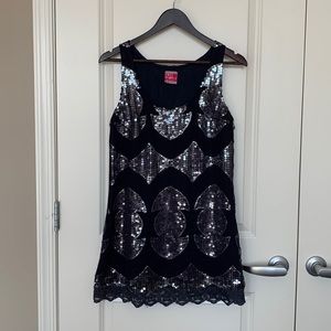Navy blue sequined dress